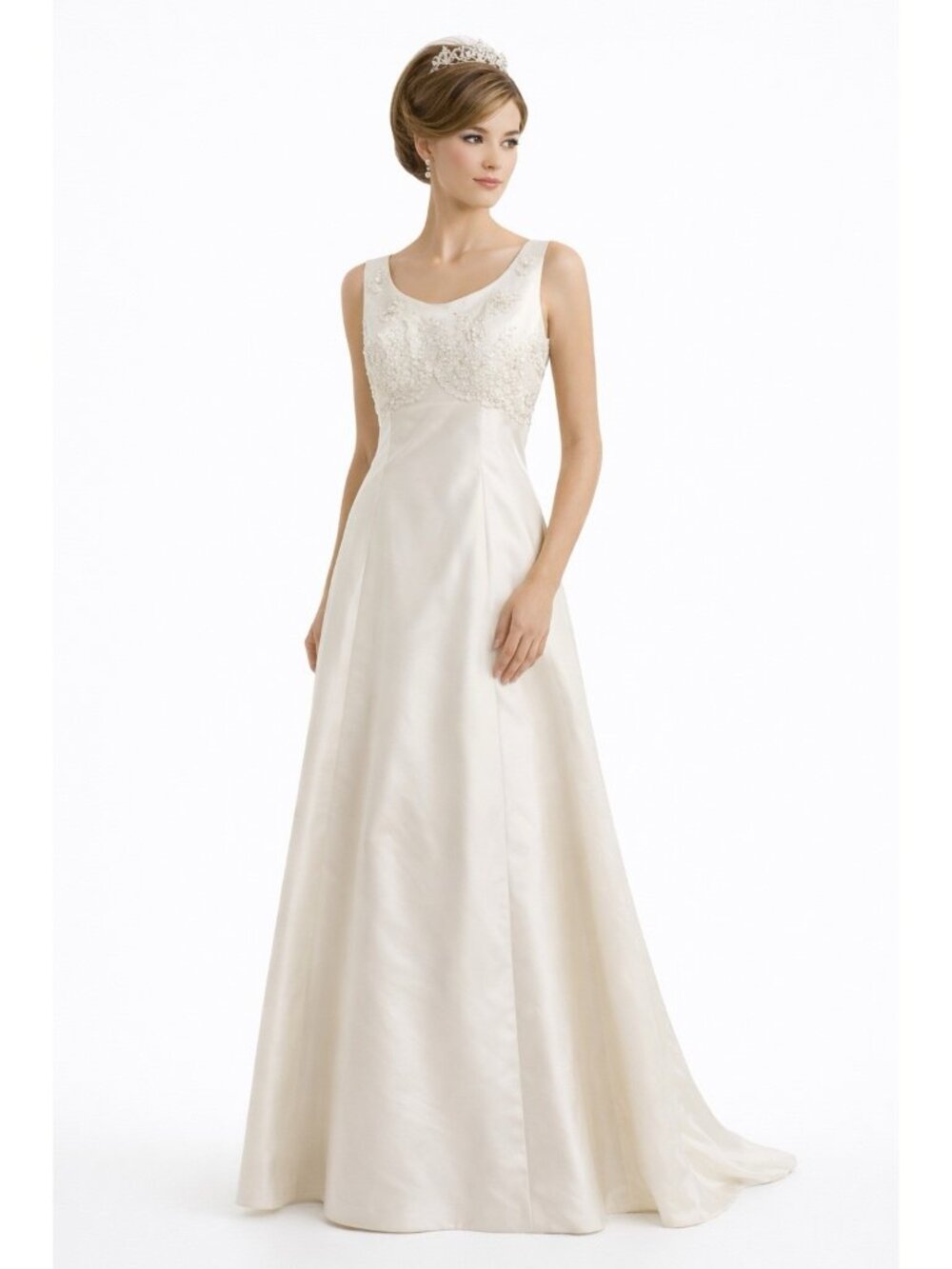 vintage 60s HOUSE OF BIANCHI wedding dress XS S ivory pearls sleeveless